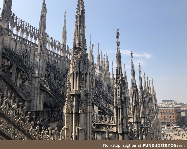 View from the top of the Milan Cathedral