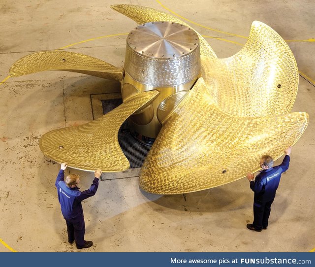 A 7 meter adjustable propeller from an ocean liner, made by Rolls Royce
