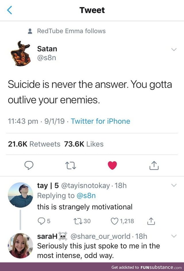 Satan saves lives