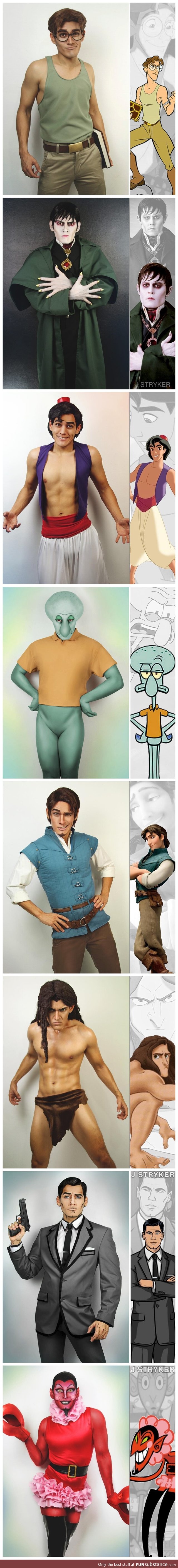 J Stryker Cosplays - multiple characters (Milo Thatch, Gomez Adams, Tarzan, Squidward, etc