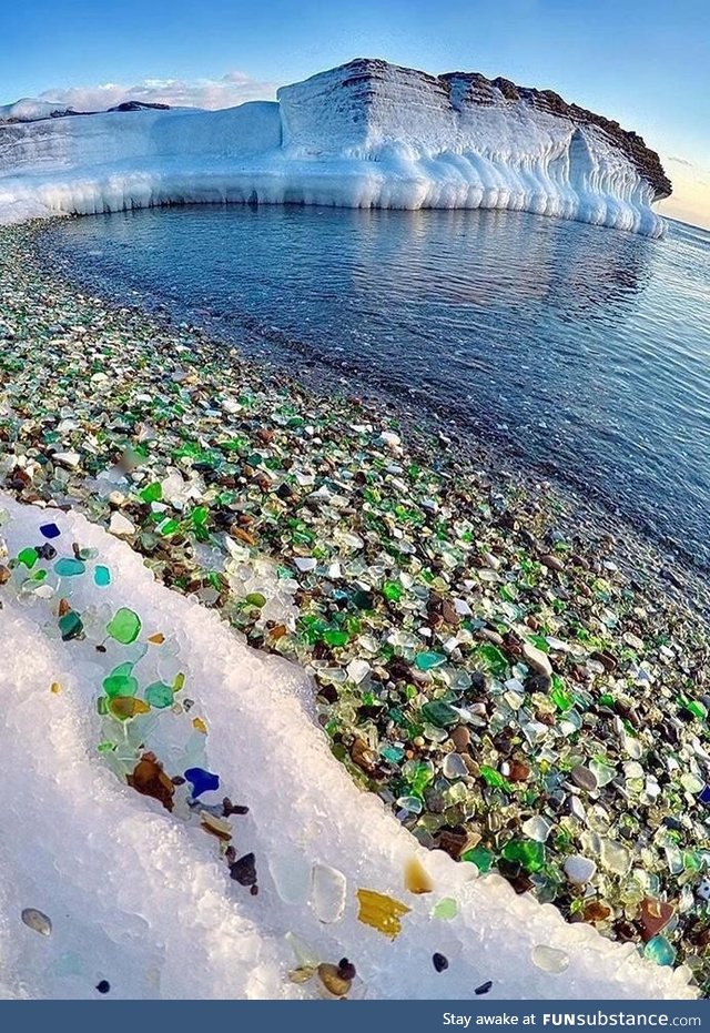 Glass beach, russia