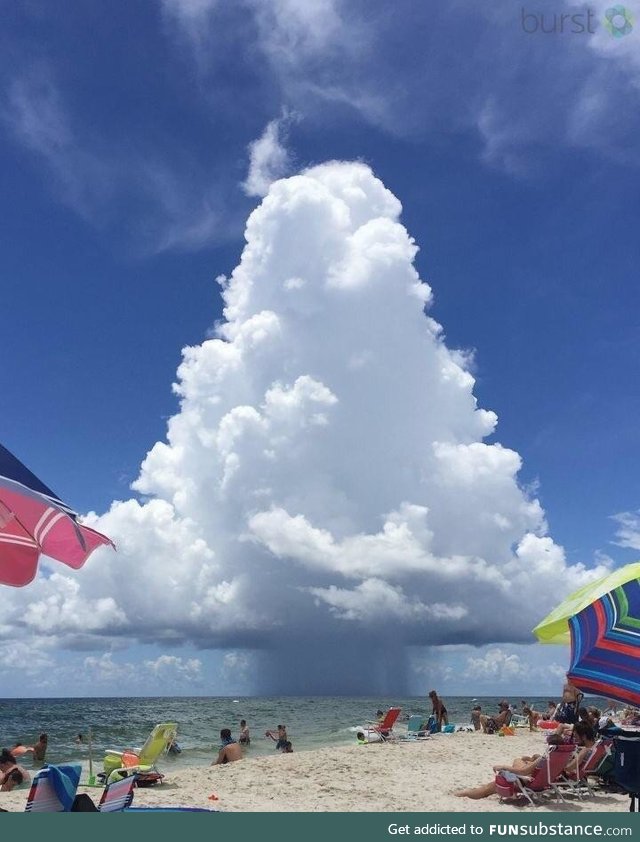 Rain cloud near the beach