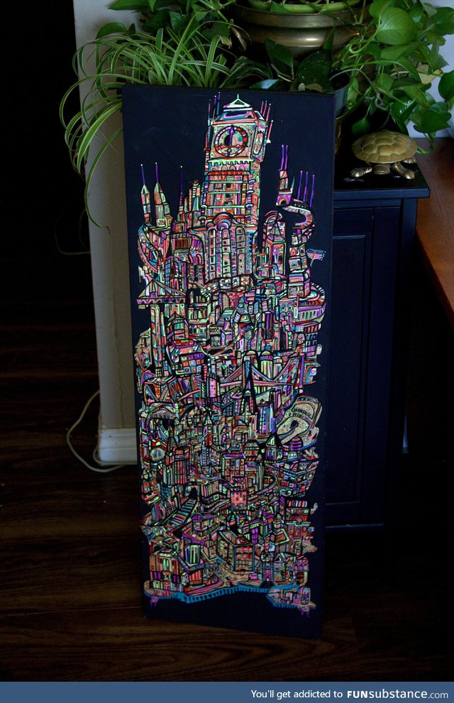 Big Ben LSD city-acrylic painting