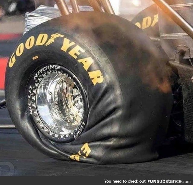 What 10,000 horsepower does to a drag tire at launch