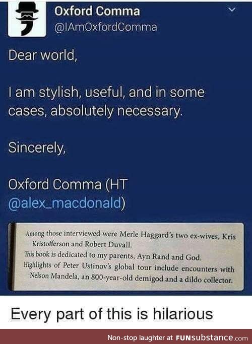 Oxford comma, ladies and gentlemen