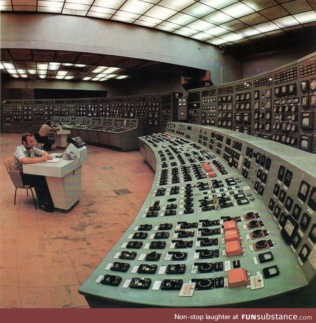A soviet era power plant control room