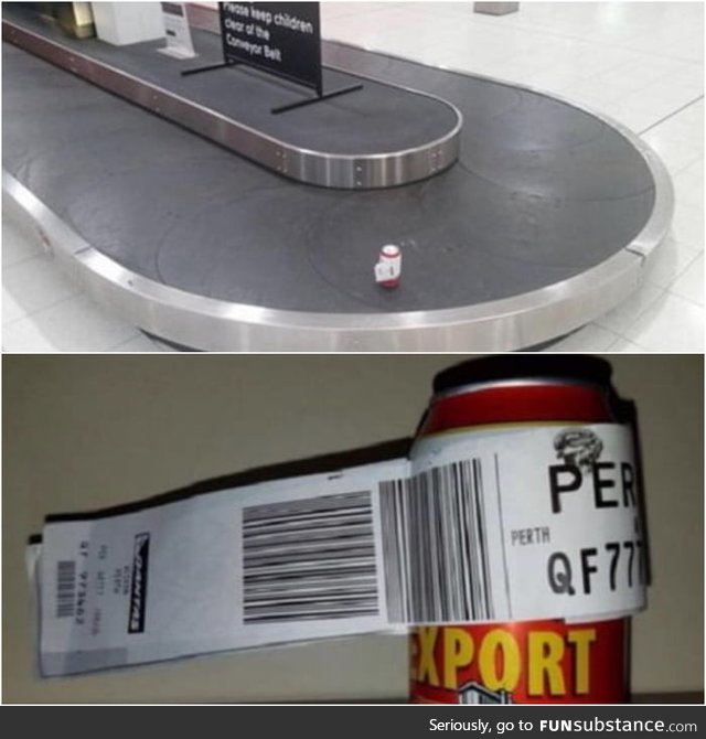 An Australian man traveling to Perth decided to check-in a single can of beer after