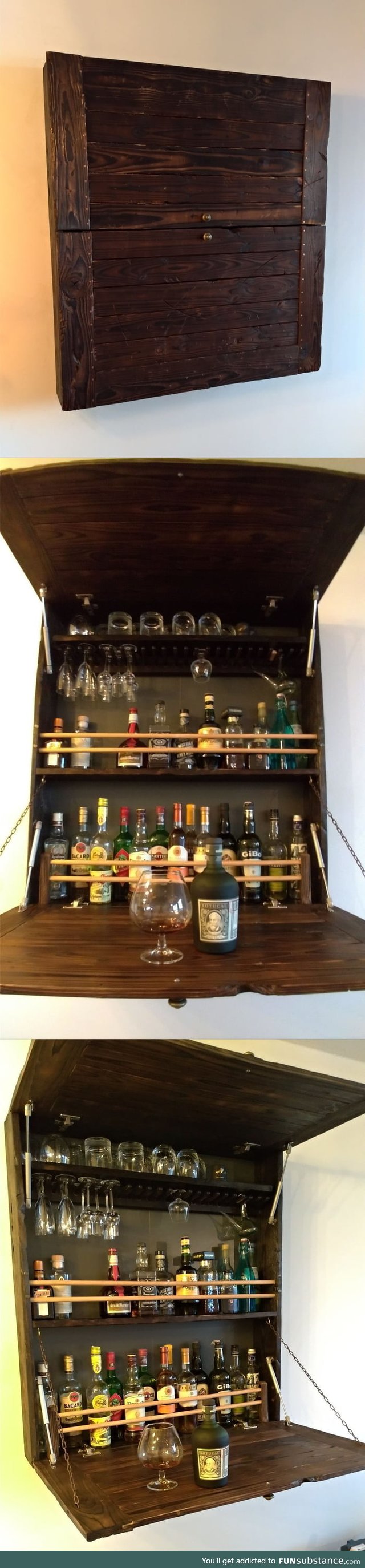 My new spirits rack, entirely designed and made by me. No pallet was harmed during the