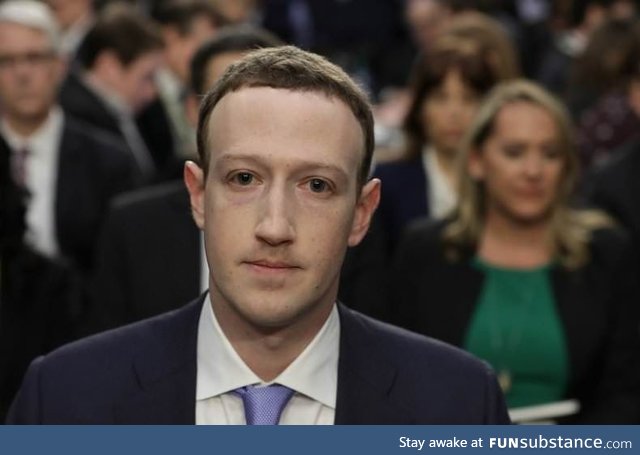 Mark Zuckerberg always looks like the guy in a zombie movie who's been bitten but is