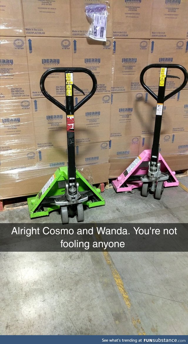 Found Cosmo and Wanda trying to be sneaky at my work today