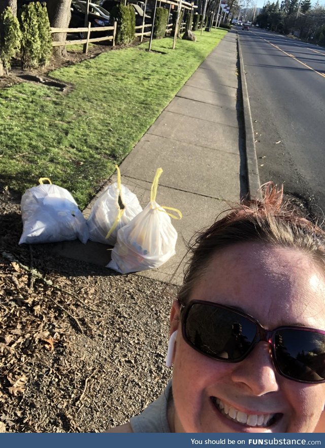 Doing my little part to keep the path that runs from my apartments to the nature preserve