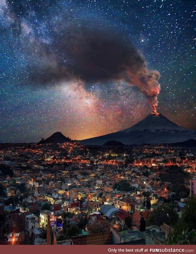 Mexico’s Popocatepetl Volcano yesterday