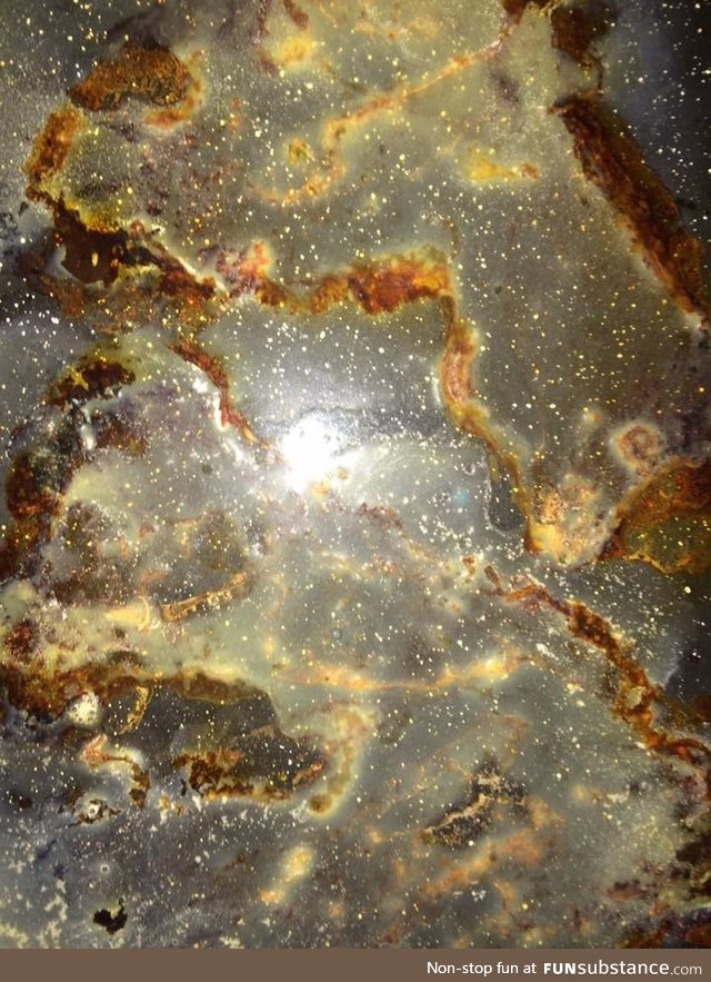 This Nebula my friend captured in the bottom of a greasy cooking dish