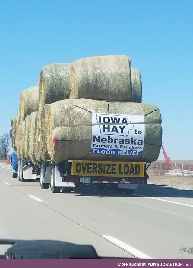 Spotted on the i80, West of Altoona. God bless our Farmers