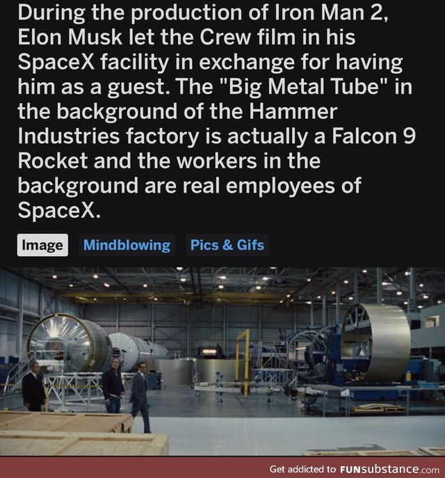 They used real Space X facility props for Iron Man 2