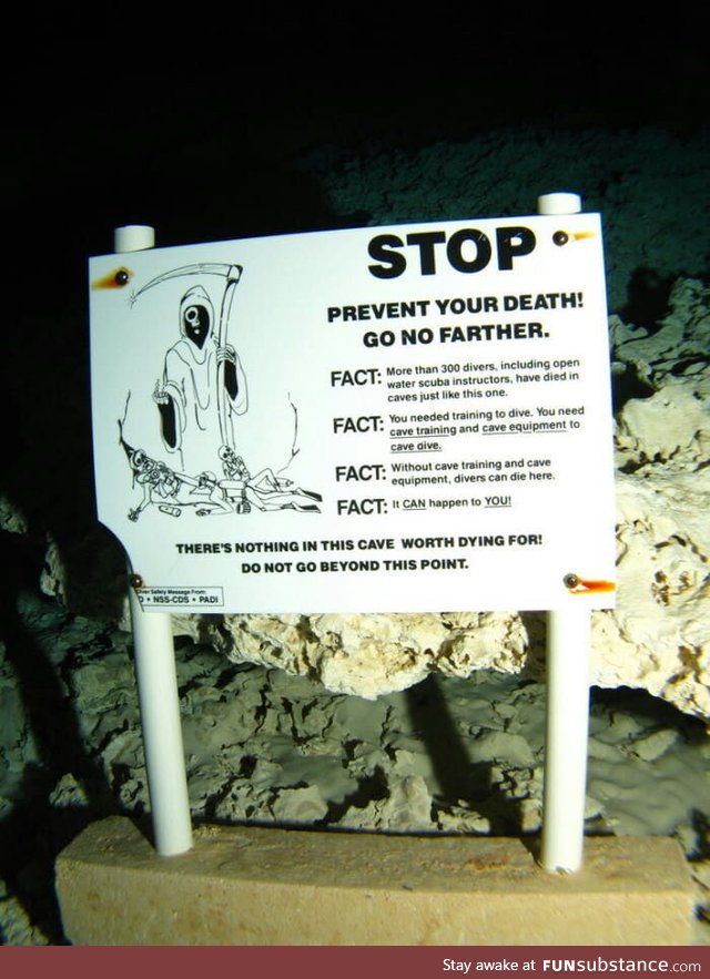 An underwater sign
