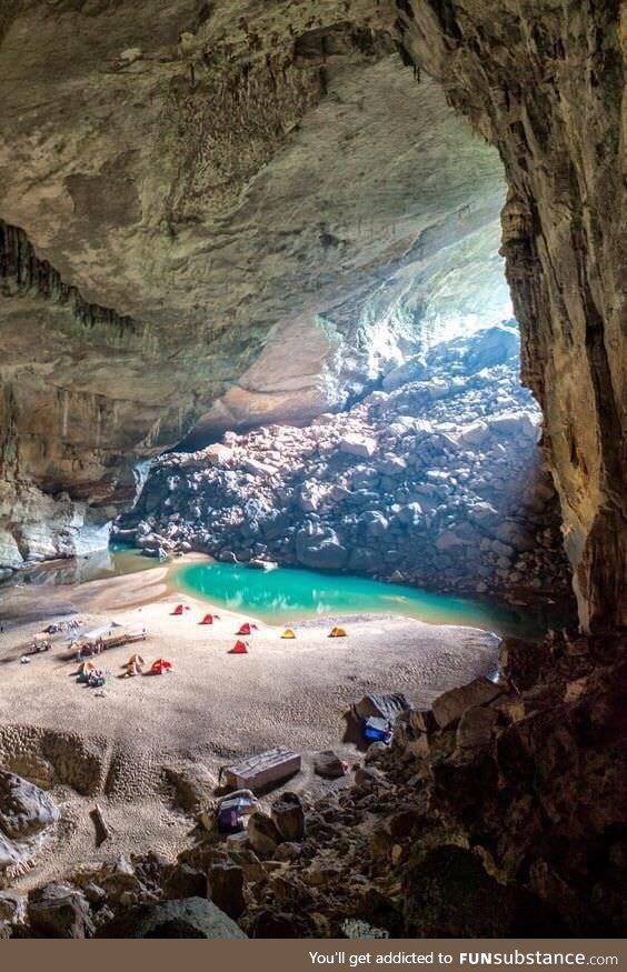Wanna go camping in a cave at the beach?