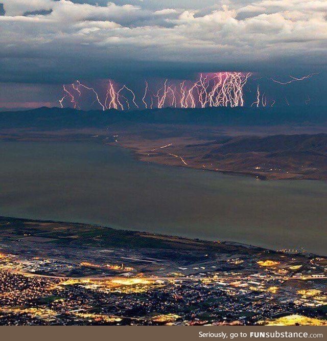 Thunderstorm over Utah lake
