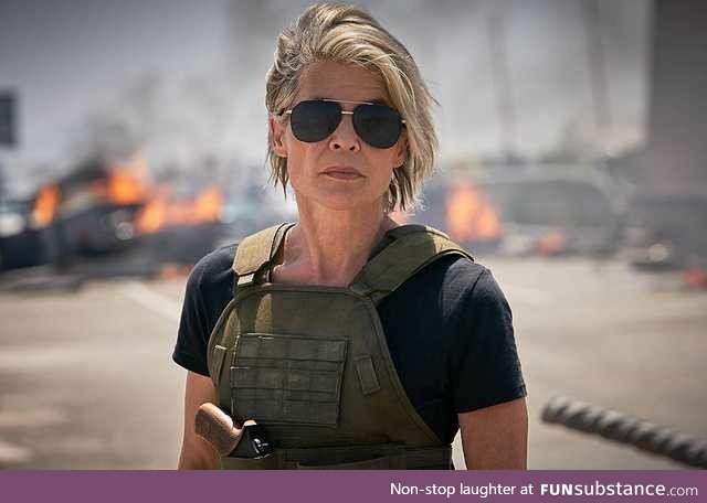 Linda Hamilton reprising her role as Sarah Conner in the upcoming Terminator: Dark Fate