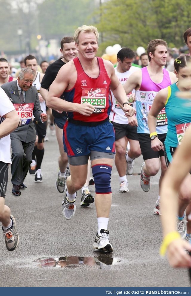 Gordon Ramsay running the London Marathon