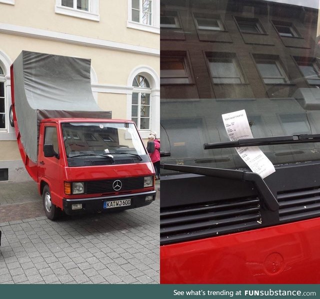 Mercedes-Benz food truck in Karlsruhe, Germany receives ticket from overzealous officer