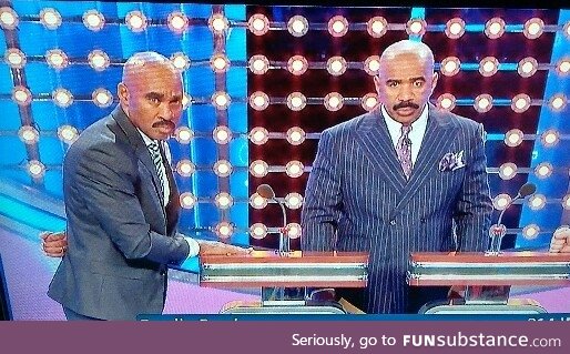 This dude showed up to Family Feud like he was cosplaying Steve Harvey