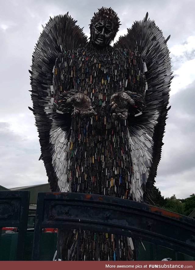 Over 100,000 confiscated weapons were used to create this 26ft tall "Knife