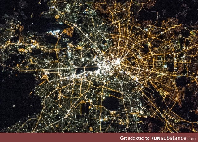 We can still somewhat see Berlin's east-west divide at night in the colour of light bulbs
