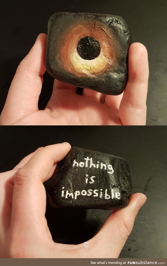 Birthday gift for my brother I made out of a rock I found on a sidewalk