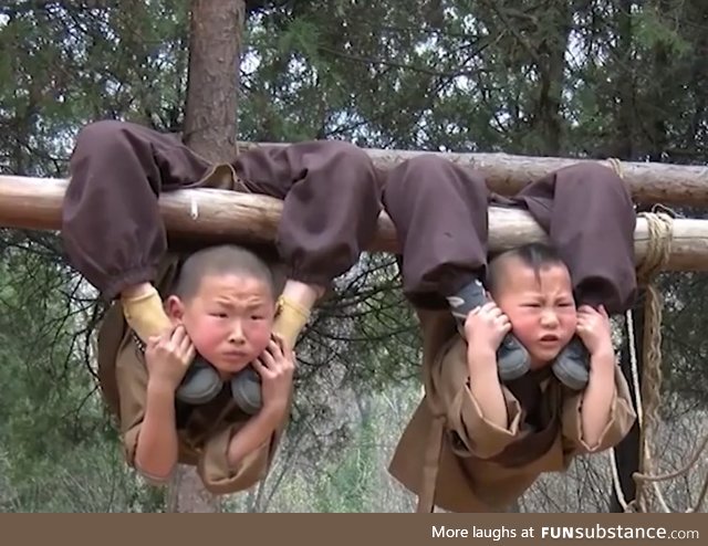 Children training to be a Shaolin