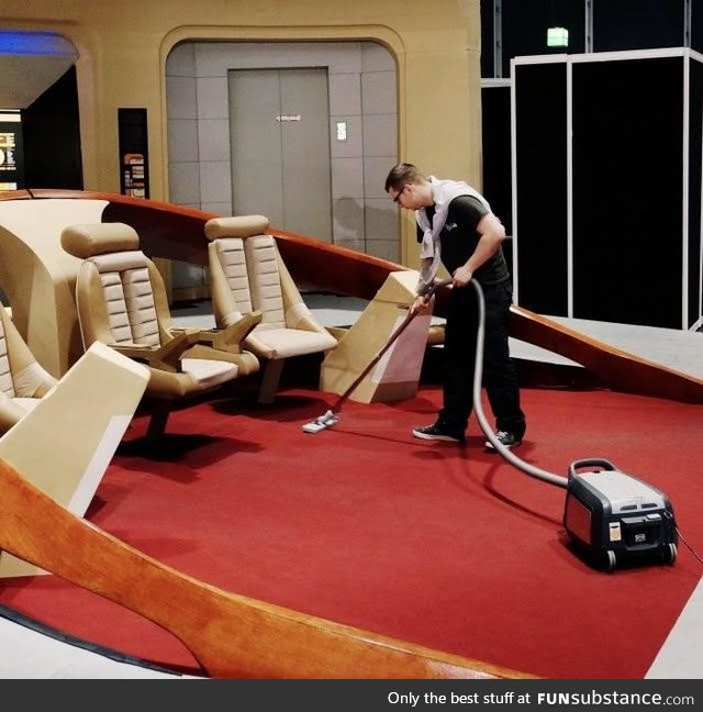 Vacuuming a Star Wars set, circa 1989
