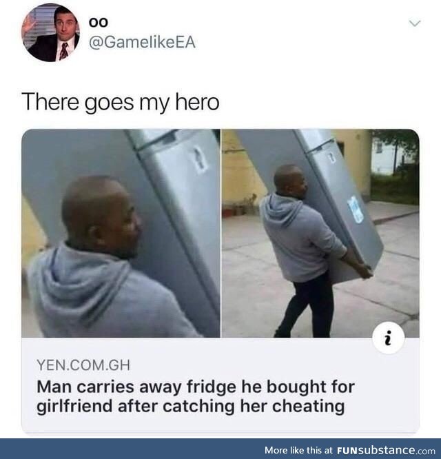 There goes a true hero