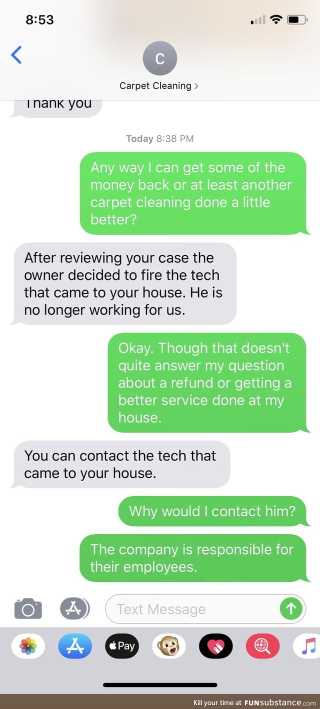 A trashy carpet cleaning company