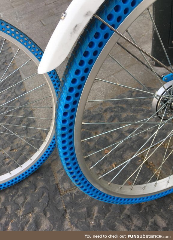 These bikes have airless tires