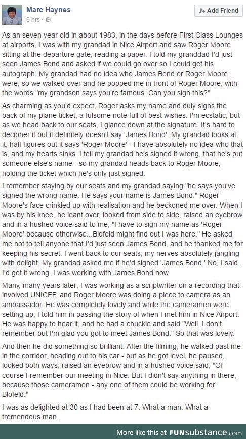 Roger Moore... What a man. (worth reading)