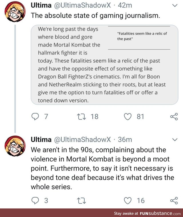 "MK is too violent"