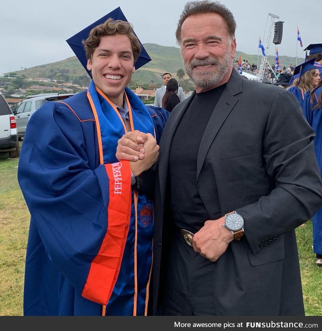 Arnold Schwarzenegger's son Joseph graduated from Pepperdine university!