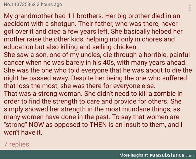 Anon explains why he doesn't appreciate strong women