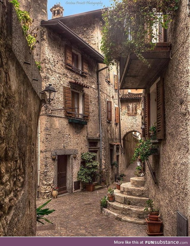 Streets of Tremosine sul Garda, a small ancient town in Italy