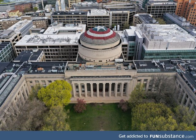 A group of MIT pranksters transformed the school’s Great Dome Saturday night into this