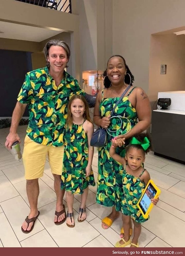 I saw this in a Facebook group. Different families same outfits