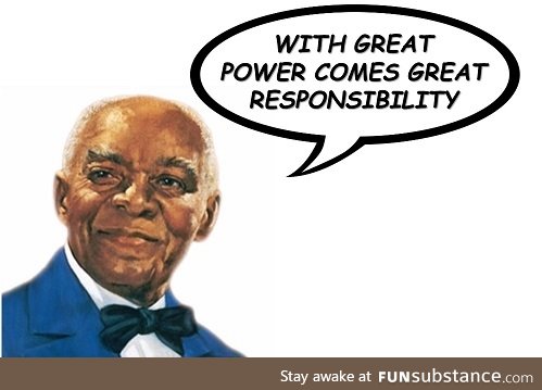 Uncle Ben doling out advice