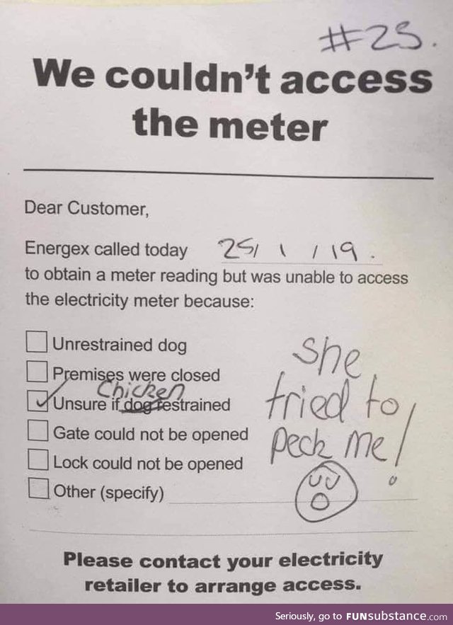Sorry we couldn't read your meter today