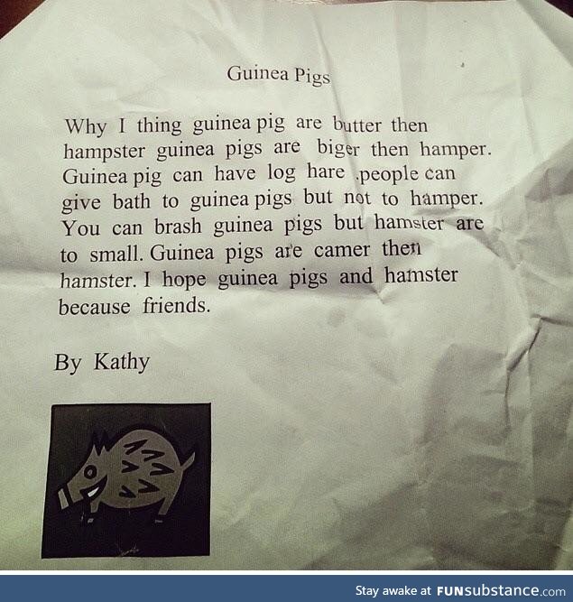 Found this paper I wrote in elementary school. I better have gotten an A!