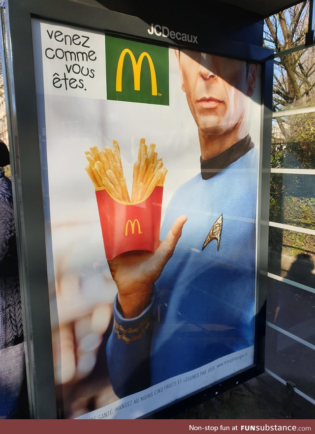 A Star Trek McDonald's ad in Paris, France