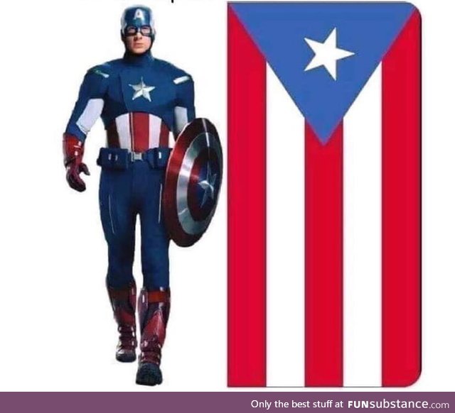 He doesn't have 50 stars in his suit, so he is actually Captain Puerto Rico