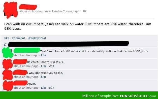 Cucumbers are 98% water