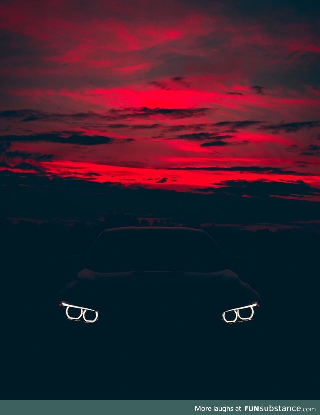Took this shot of my car during sunset