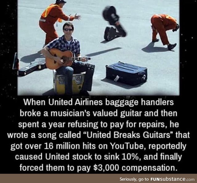 United breaks guitars