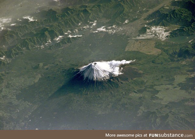 The Mount Fuji seen from the International Space Station